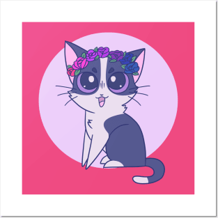 Subtle Bi Pride Cat Posters and Art